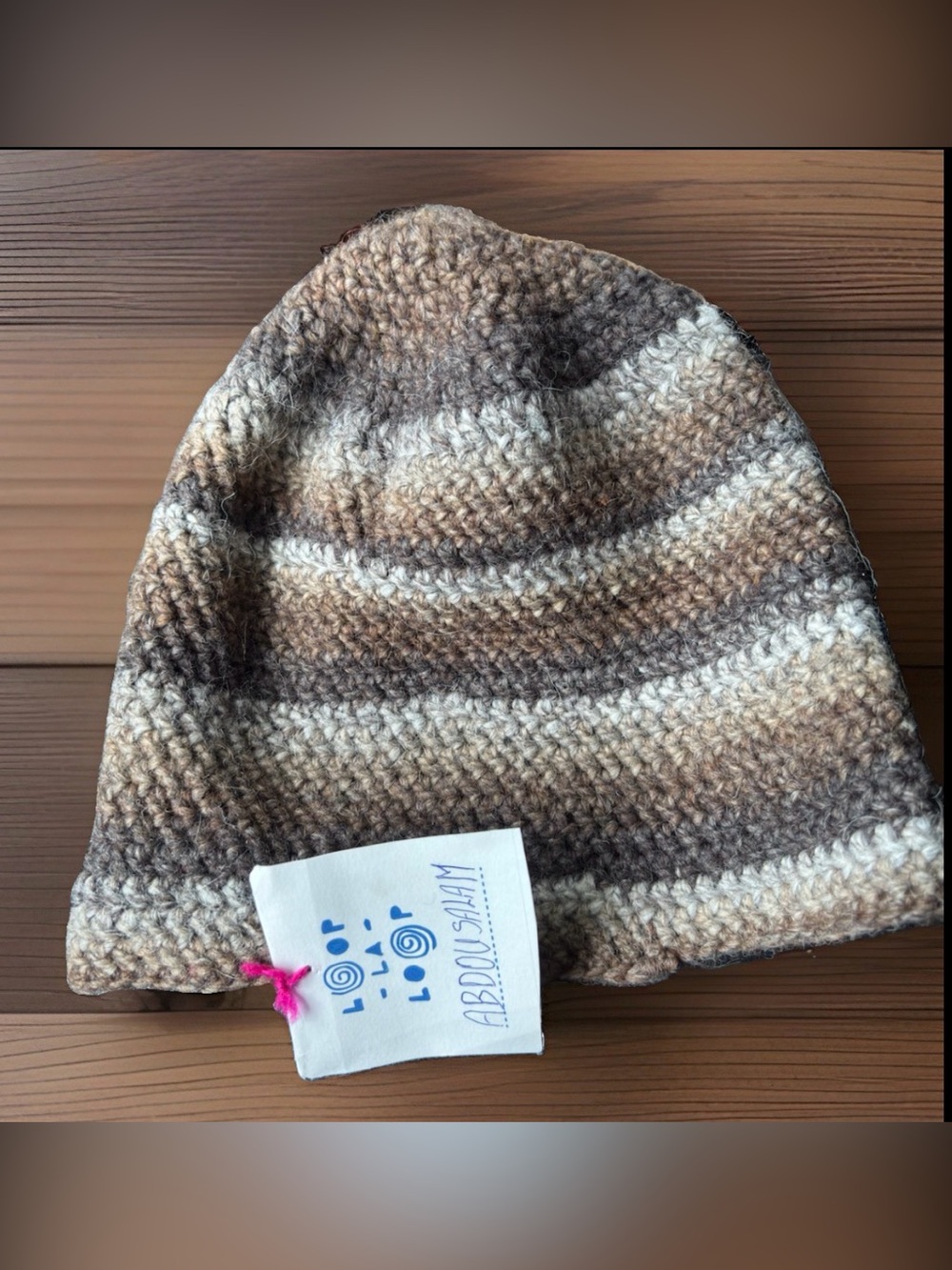 Handmade Wool Beanie Hat Boho Crochet Knit Loop La Loop Abdou Salam